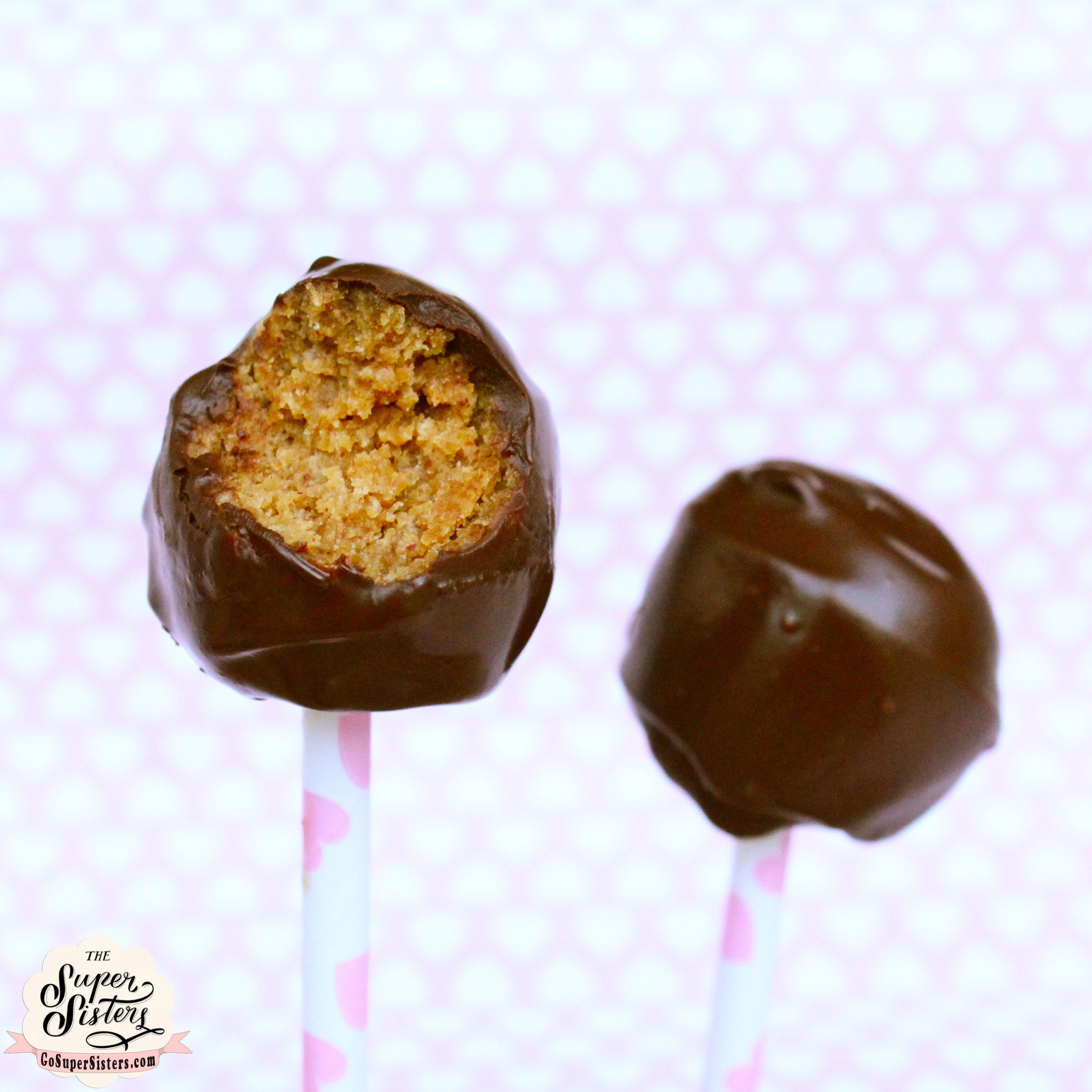 Dark Chocolate Peanut Butter "Cake" Pops Super Sister Fitness