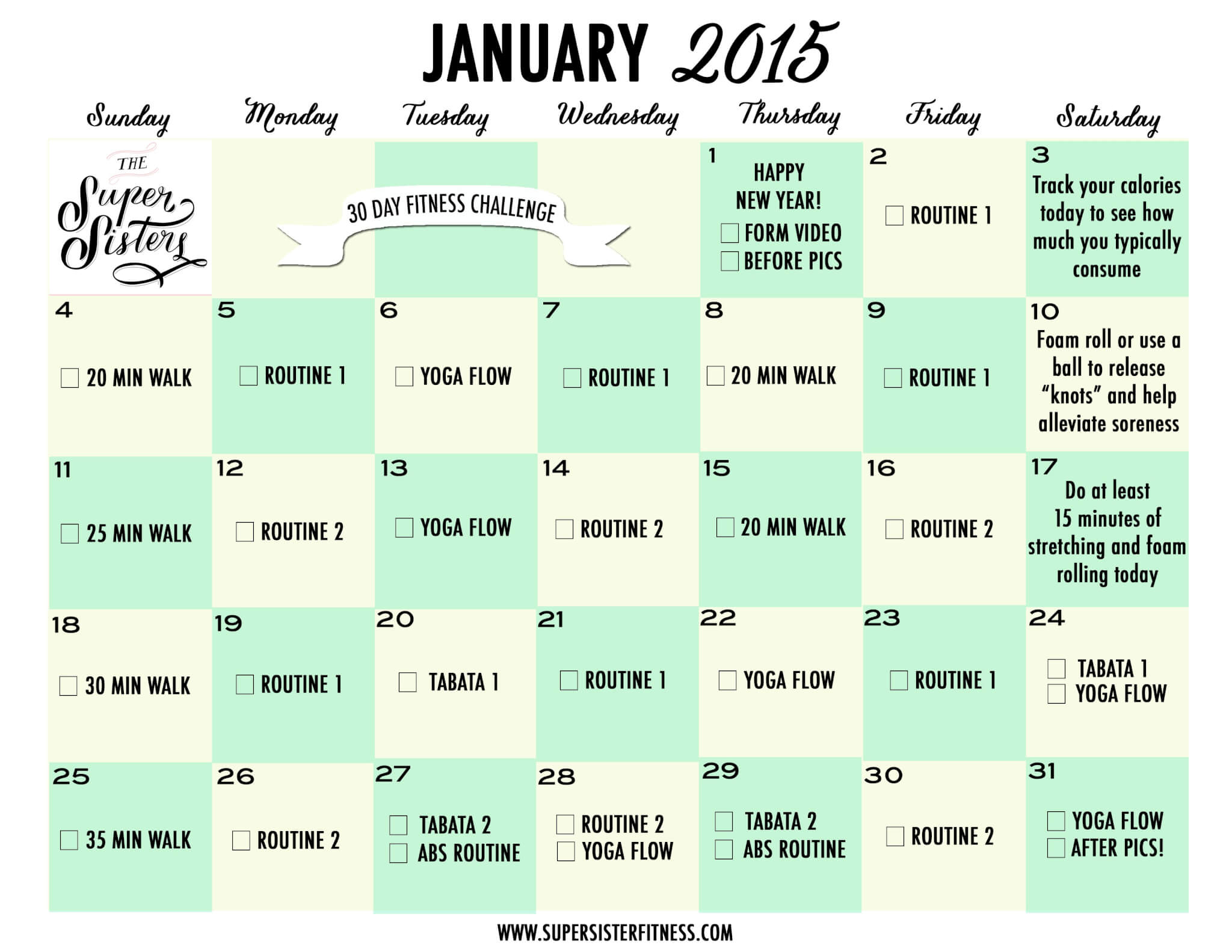 Weight Loss Calendar 2015 Printable | Calendar Template 2016