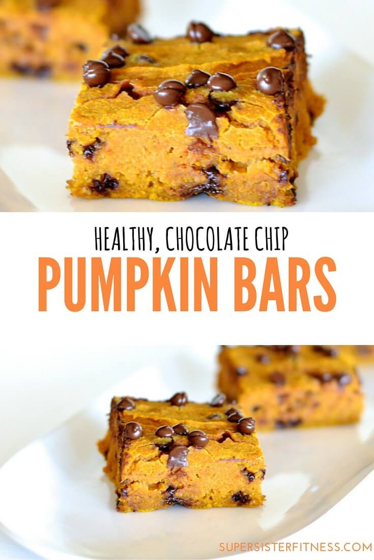 healthy chocolate chip pumpkin bars