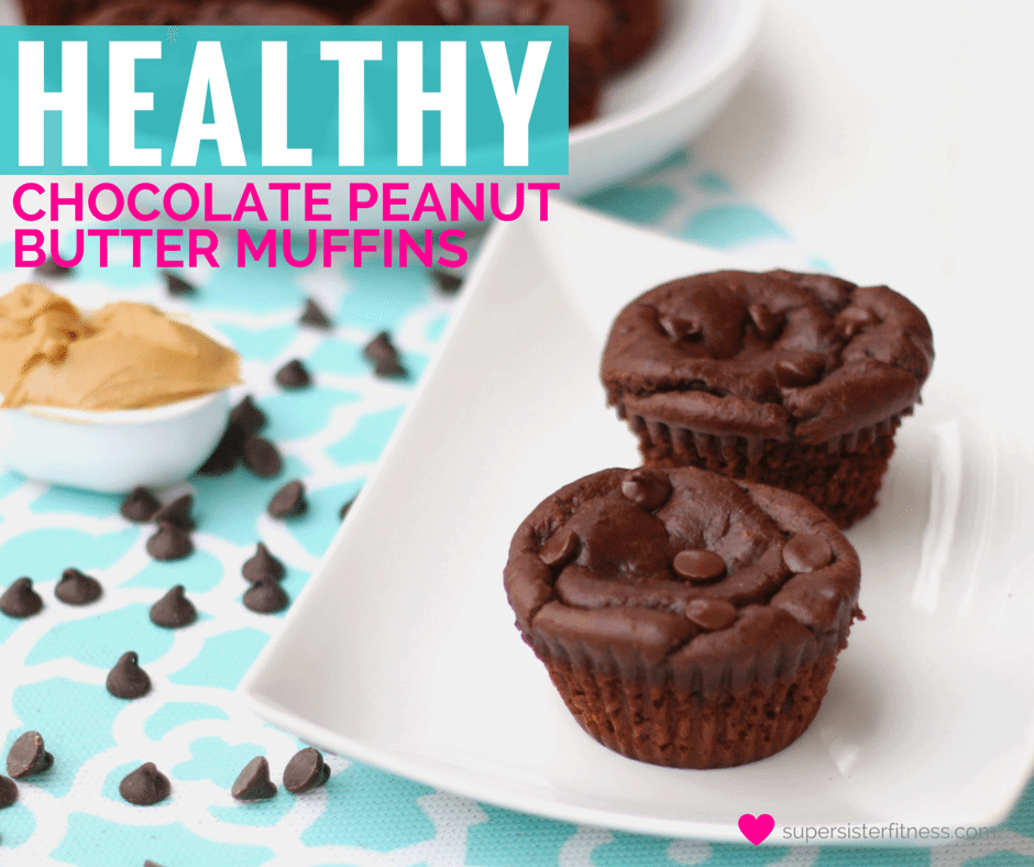 Double Chocolate Peanut Butter Muffins