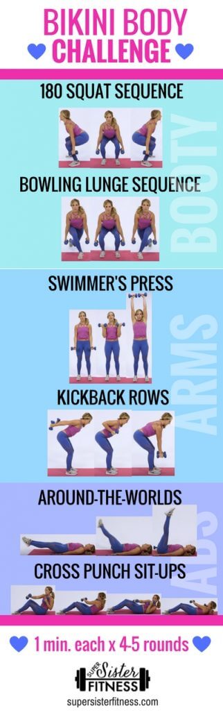 Bikini Body Workout Challenge Total Body Bootcamp For Arms Abs Booty Super Sister Fitness