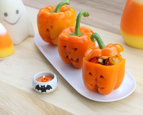 stuffed pepper jackolanterns healthy halloween recipe
