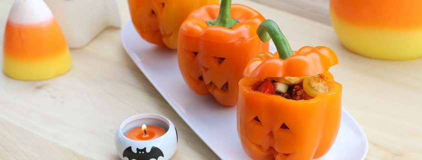 stuffed pepper jackolanterns healthy halloween recipe